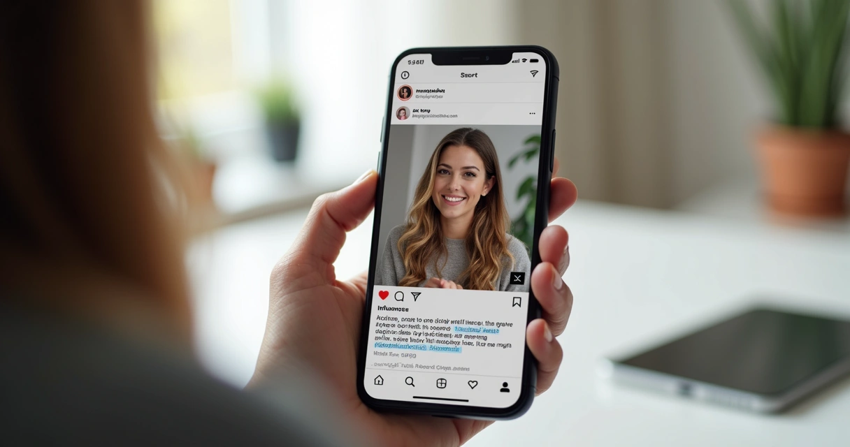 Publicação de microinfluenciador em celular mostrando campanha digital 