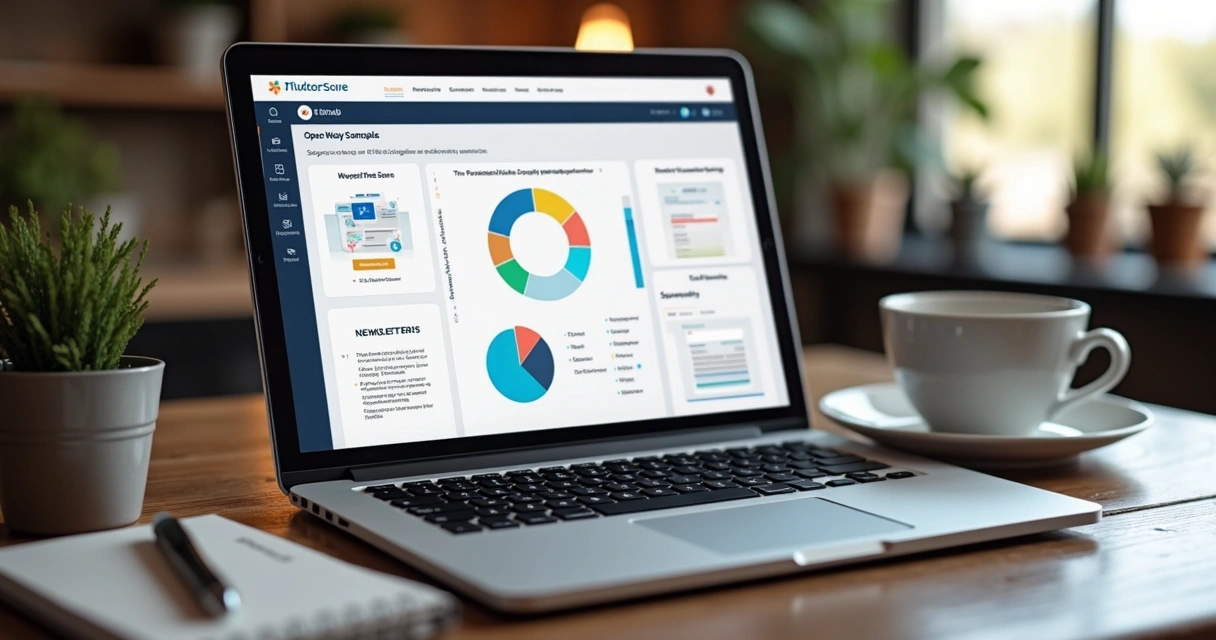 Envio de newsletter B2B em tela de notebook