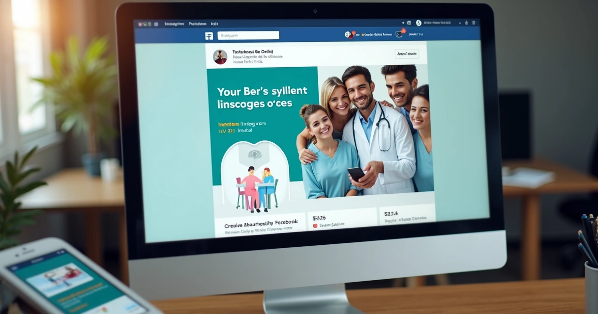 Anúncio de campanha paga para clínica odontológica nas redes sociais. 