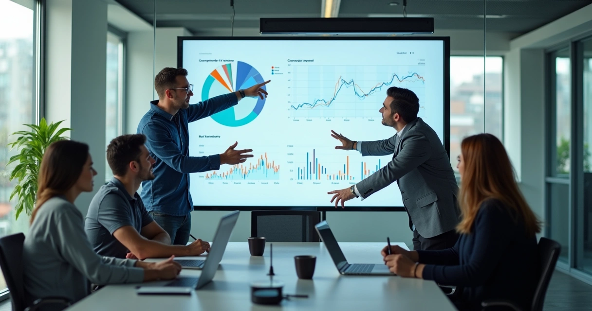 Equipe analisando dashboard de resultados de campanha de vendas personalizada