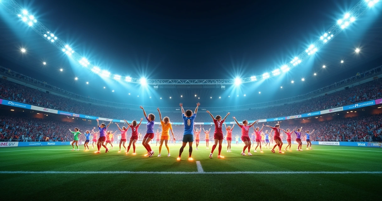 Cenário de campanha publicitária criativa de futebol em campo 