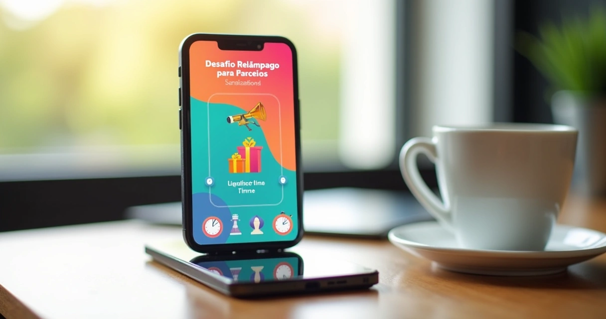 Notificação de campanha-relâmpago de incentivo na tela do celular. 