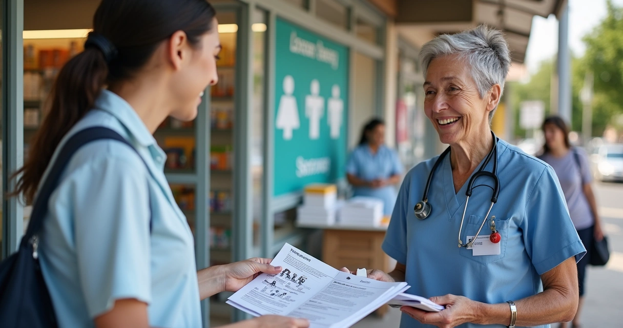 Técnico em farmácia auxiliando em campanha de saúde pública 