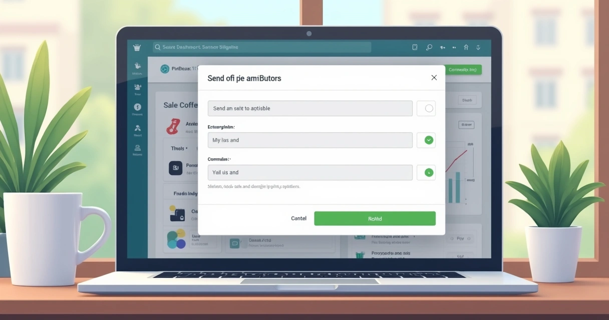 Loja virtual exibindo tela de envio de SMS para clientes 