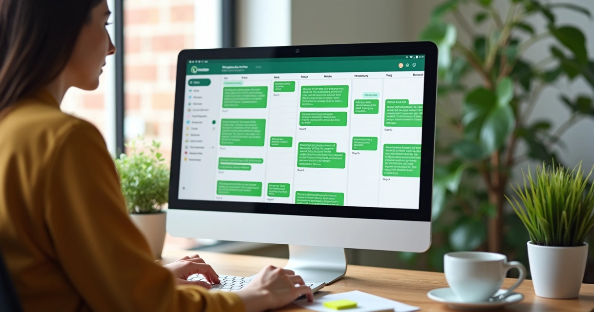 Campanha de mensagens sendo programada no WhatsApp Business via desktop