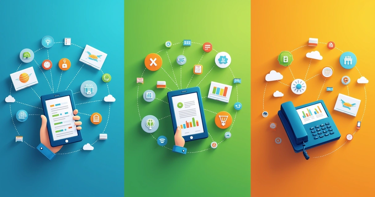 Gráficos mostrando três campanhas segmentadas de telecom 