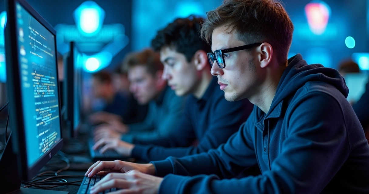 Equipe participando de campeonato hacker no SECOP Summit 