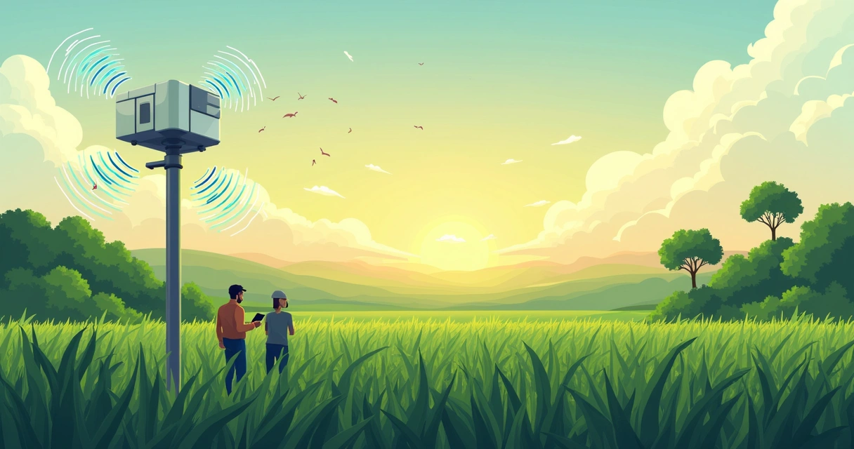 Sensor de IA monitorando lavoura no Brasil 