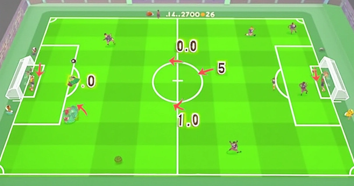 Gráfico mostrando níveis de handicap em campo de futebol 
