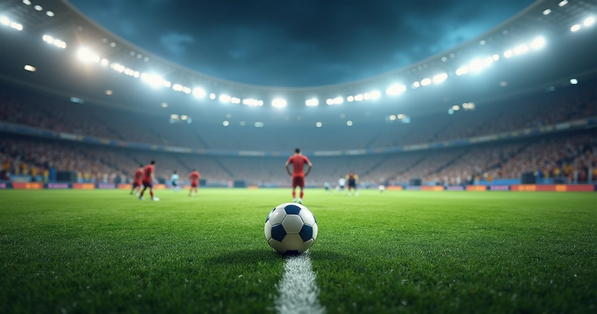 Campo de futebol com elementos de contabilidade digital 