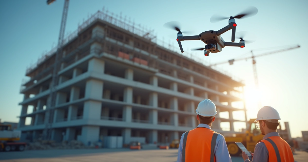 Drone faz inspeção em estrutura de construção
