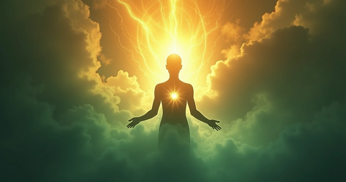 Campo energético sendo limpo com luz dourada 