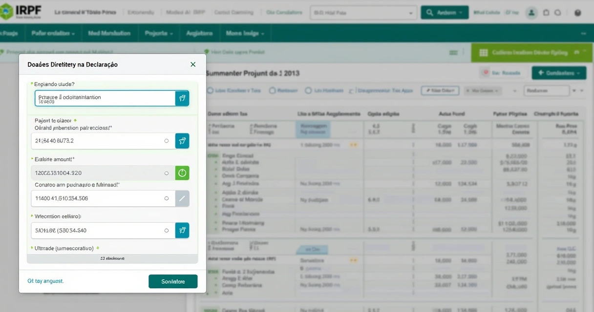 Campo para doação do IRPF para projetos de reciclagem no programa da Receita Federal 