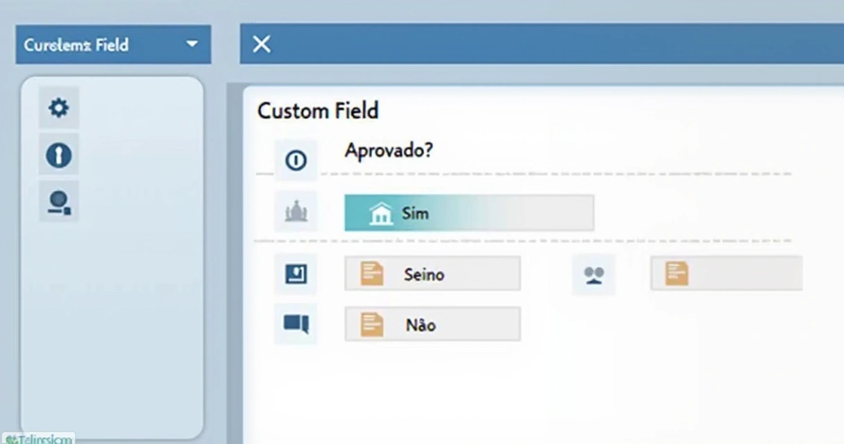Campo personalizado configurado no MS Project com opções Sim e Não em destaque 