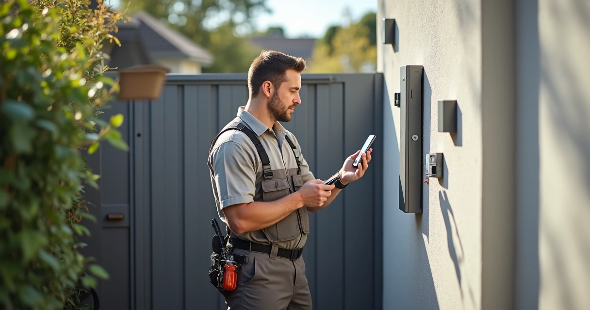 Testando sistema de alarme em portão residencial