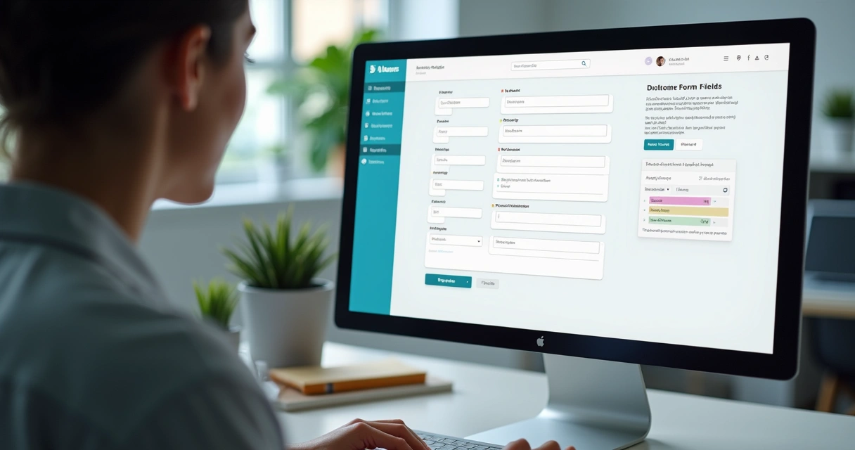 Usuário personalizando campos de formulário online 