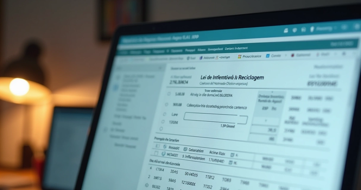 Campos preenchidos na declaração IRPJ para incentivo à reciclagem 