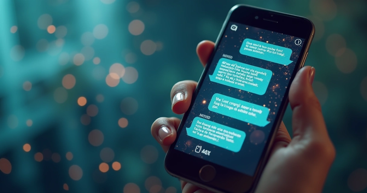 Tela de smartphone mostrando mensagens digitais de cobrança por WhatsApp, SMS e e-mail, com ícones coloridos e interface moderna 