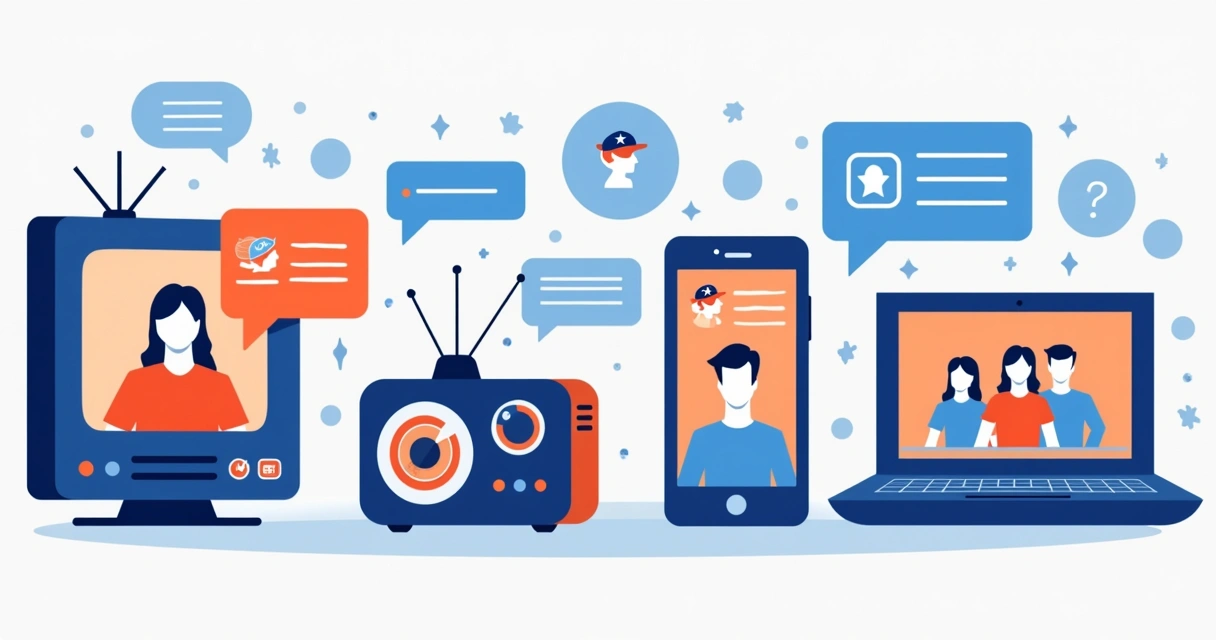 Diversos canais de comunicação, como rádio, TV e redes sociais, integrados em campanha