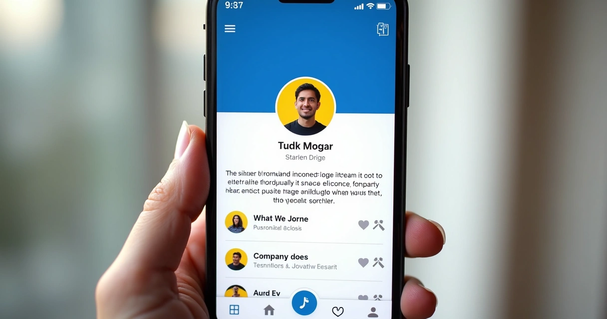 Perfil digital atraente com elementos visuais claros e objetivos 