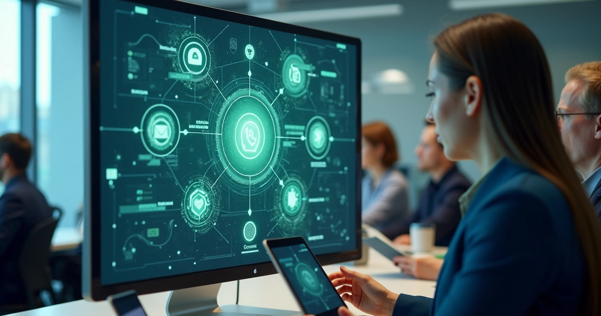 Vários canais de atendimento conectados visualmente em um único painel digital 