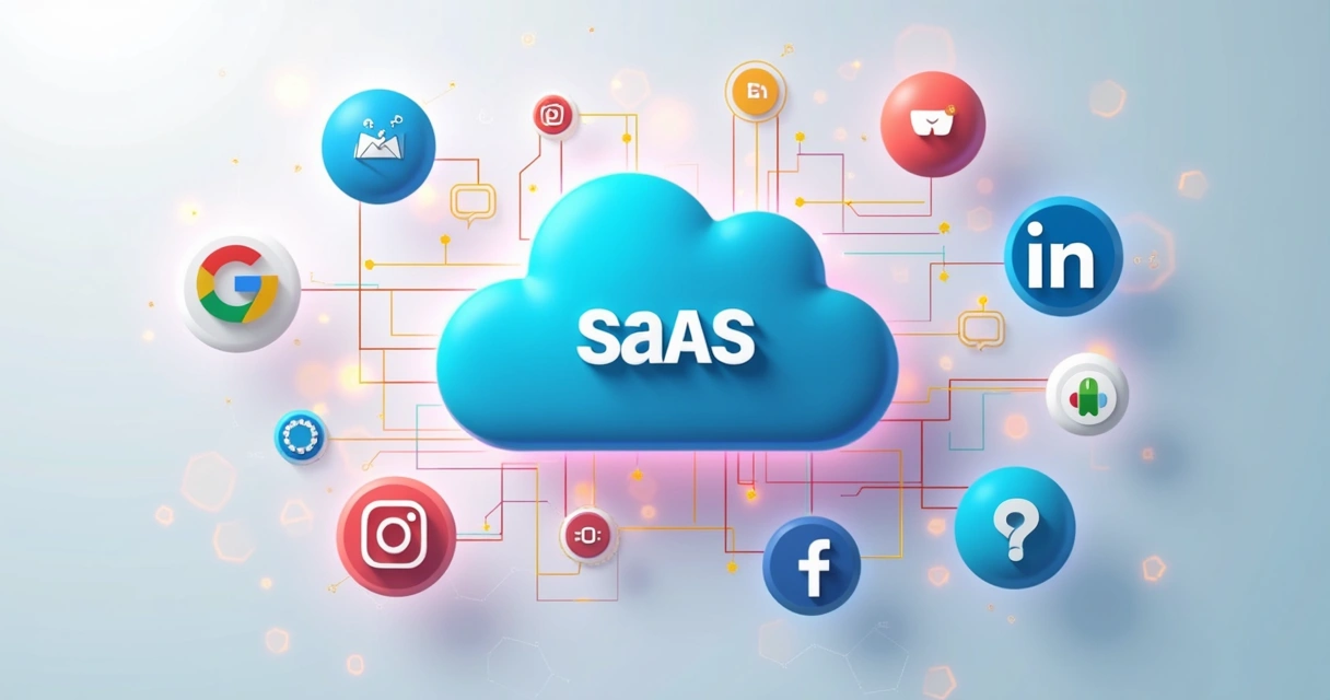 Ícones de canais digitais de remarketing SaaS B2B 