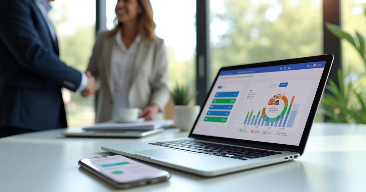 Diversos canais de venda representados por dispositivos e pessoas conectando leads 