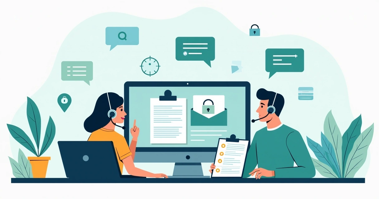 Ilustração colorida mostrando diferentes canais de comunicação entre empresa e cliente 