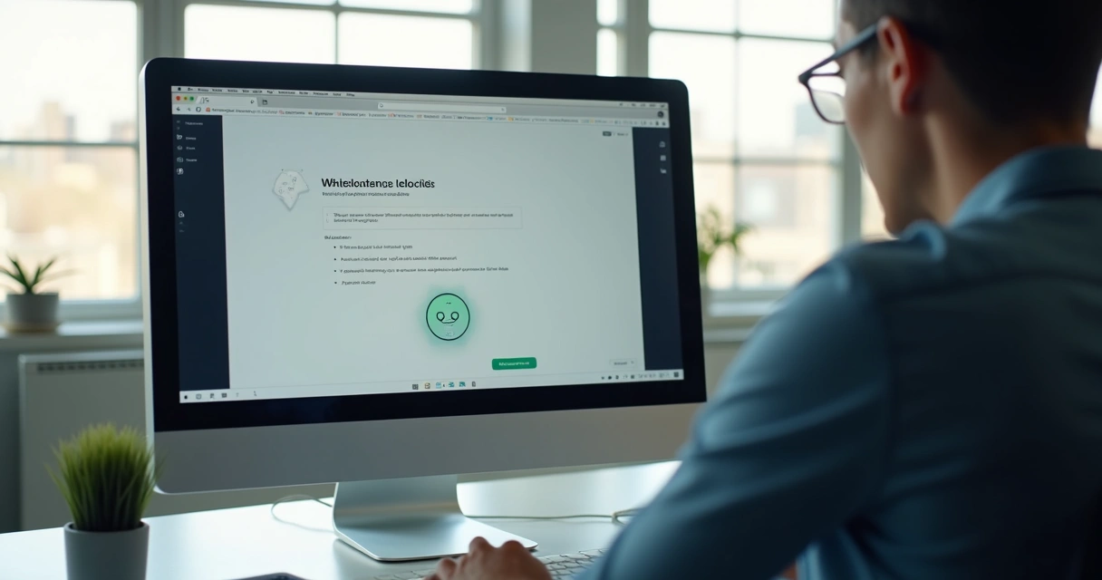 Pessoa usando computador para acessar canal de denúncia interno