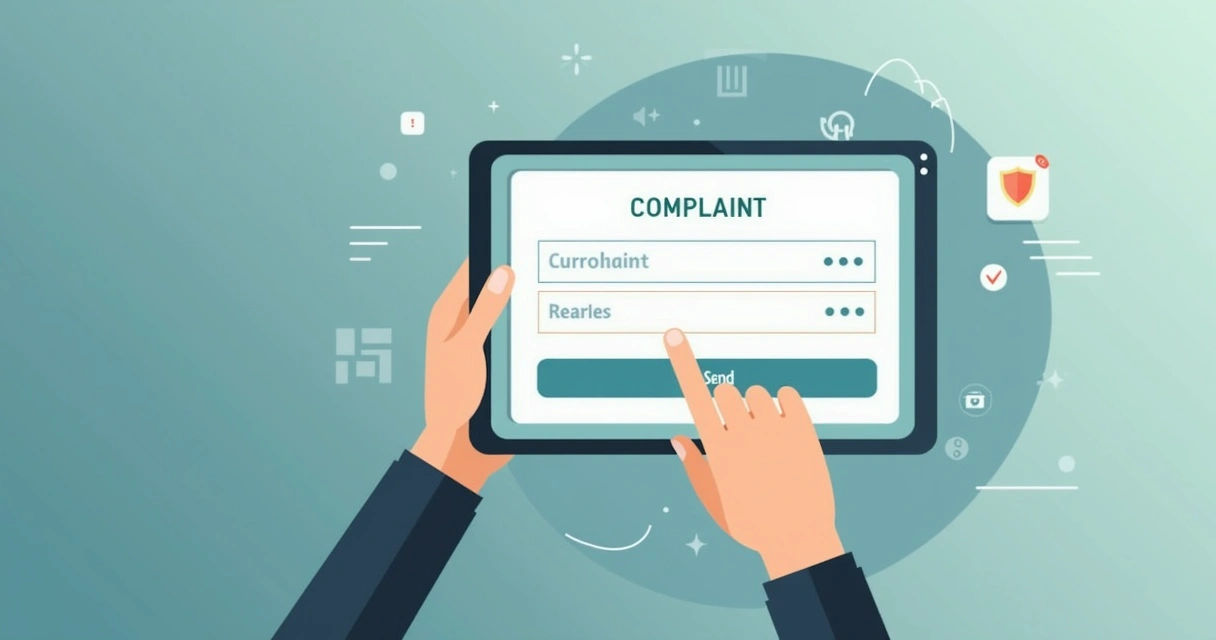 Formulário digital de denúncia em tela de plataforma online de pagamentos 