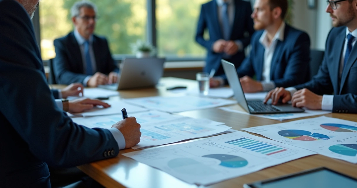 Mesa de reuniões com relatórios de auditoria de canal de denúncias 