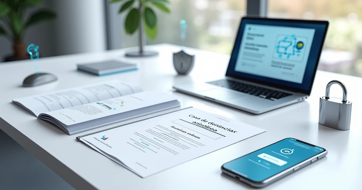 Ilustração realista de estrutura de canal de denúncias e compliance em empresa 