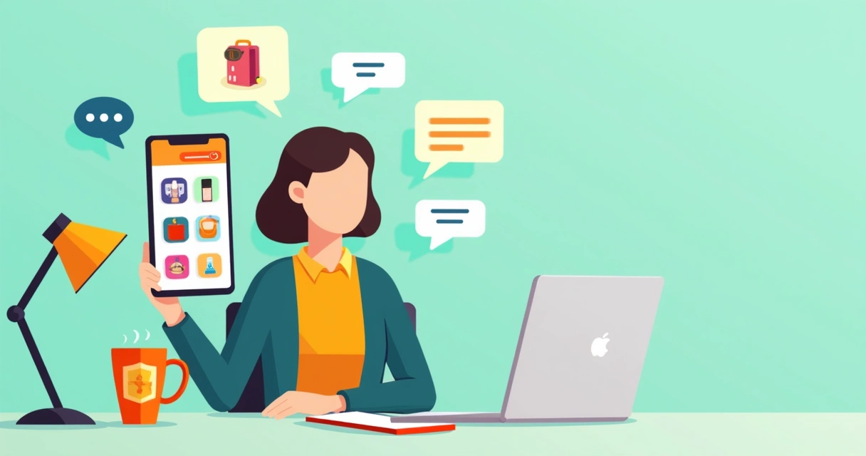 Pessoa usando WhatsApp no smartphone com produtos aparecendo na tela 