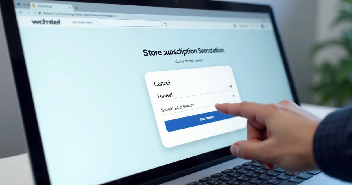 Tela de cancelamento de assinatura digital em loja online 