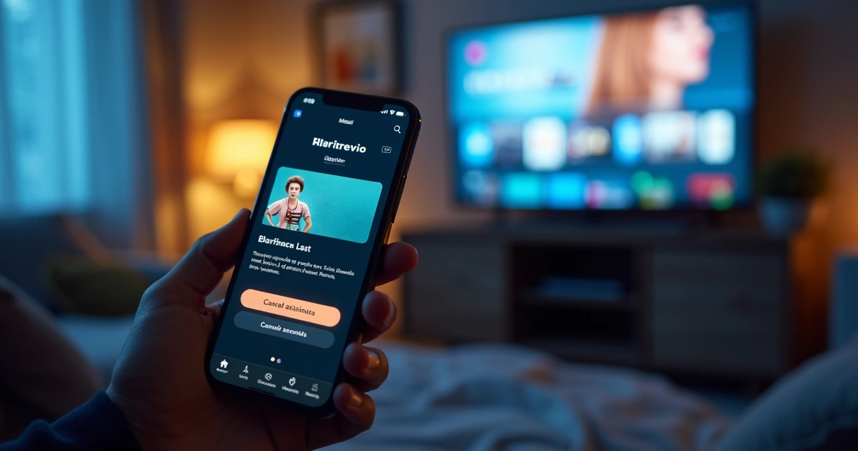 Pessoa cancelando assinatura de streaming por aplicativo bancário 