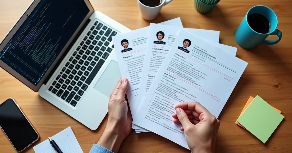 Developer candidate resumes being reviewed