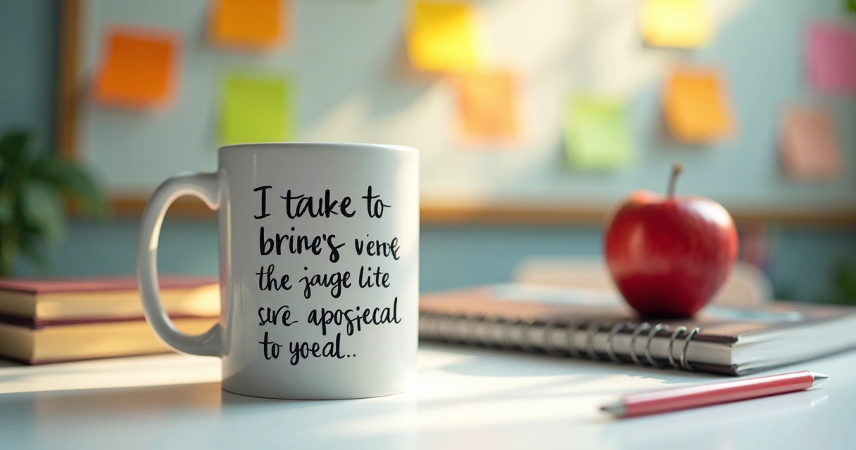 Caneca personalizada com mensagem manuscrita de professor favorito 