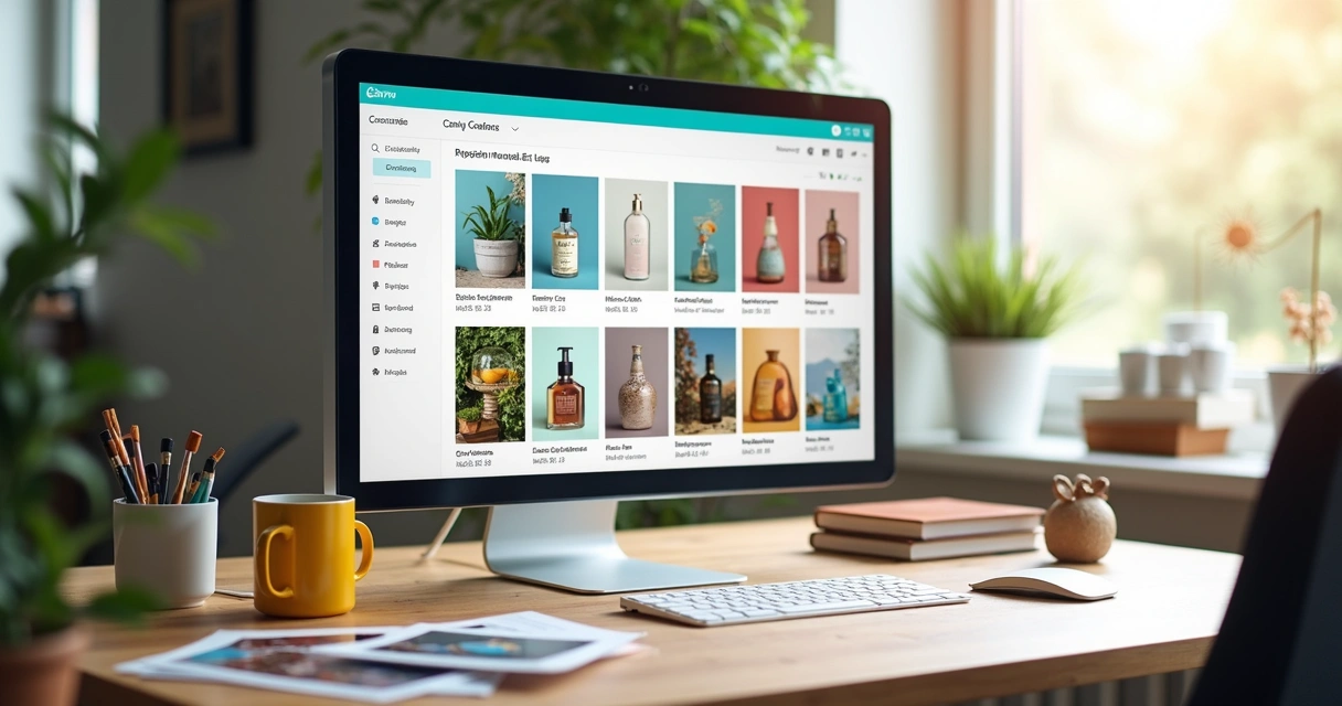 Digital catalog creation using Canva drag-and-drop tools