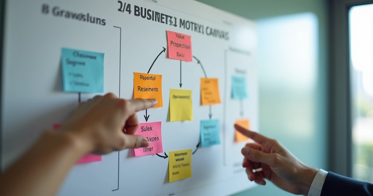 Quadro canvas mostrando conexão entre proposta de valor e canais de clientes 