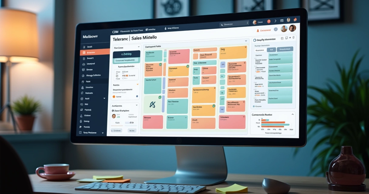 Integração do Sales Model Canvas com CRM em tela de computador