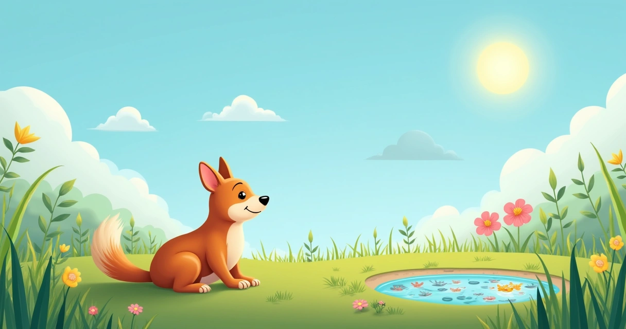 Cão healthy em gramado com ração de peixe ao lado, simbolizando benefícios do peixe na dieta animal.