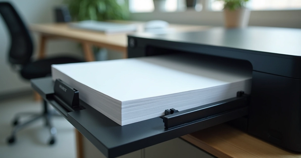 Bandeja de impressora cheia de papel 