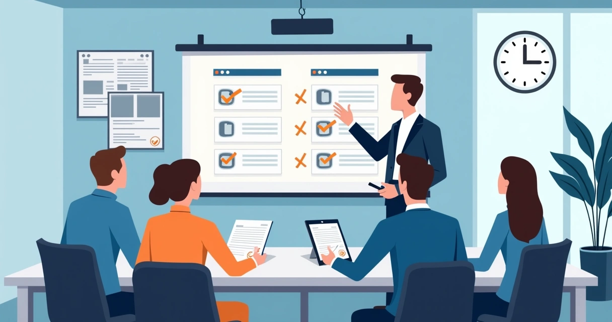 Equipo en capacitación empresarial con instructor y certificados 