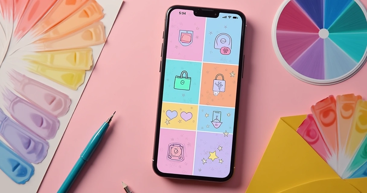 Capas de destaques do Instagram com design padronizado e cores vibrantes 