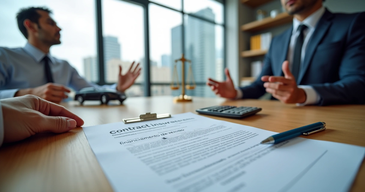 Client signing vehicle financing contract while questioning mandatory insurance clause 