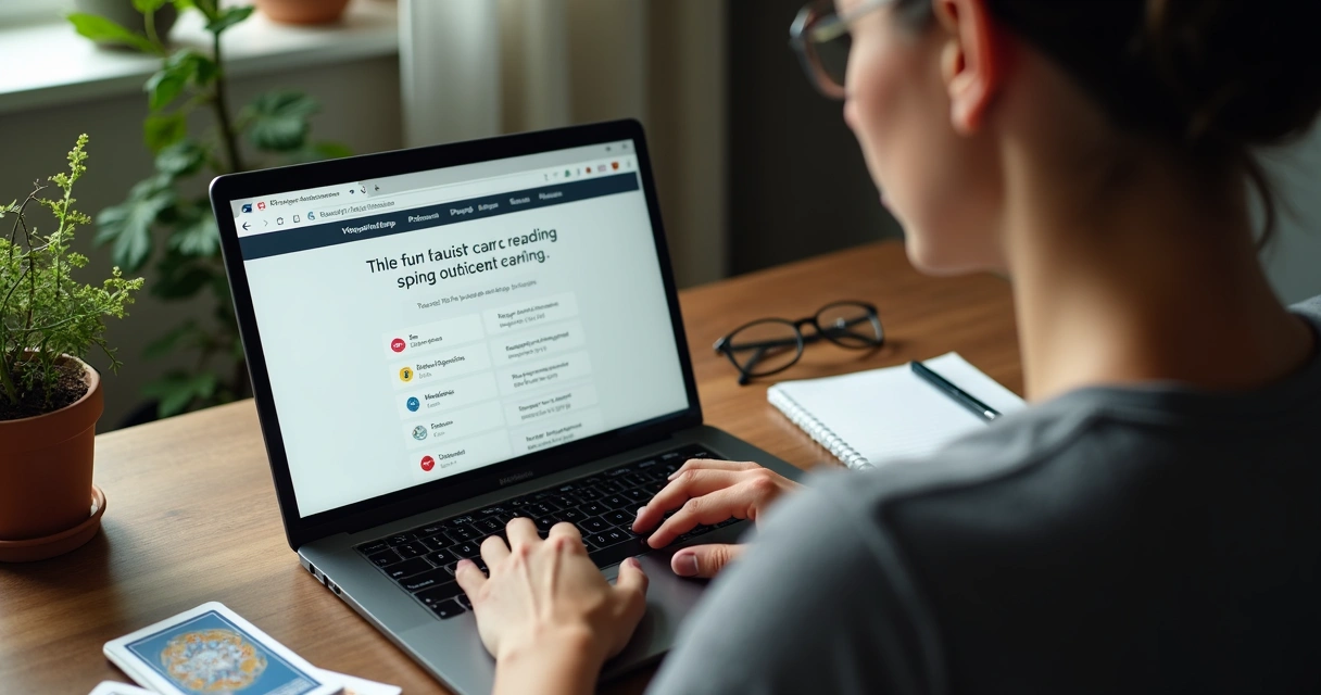 Person setting prices for card reading sessions online 