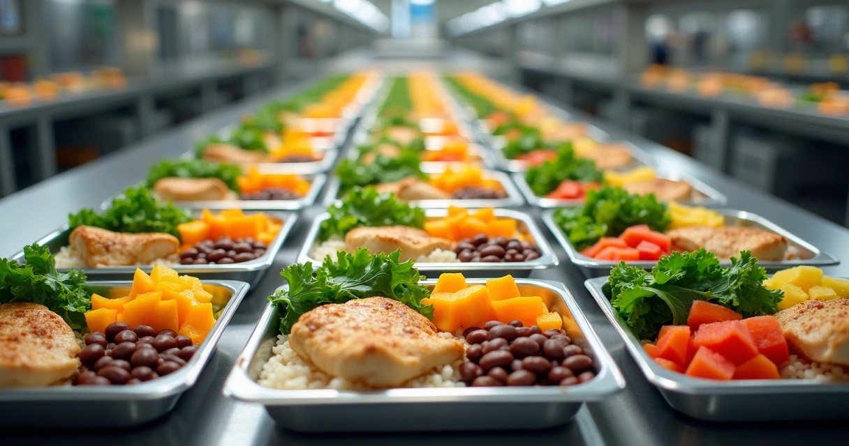 Cardápio balanceado em refeitório coletivo 