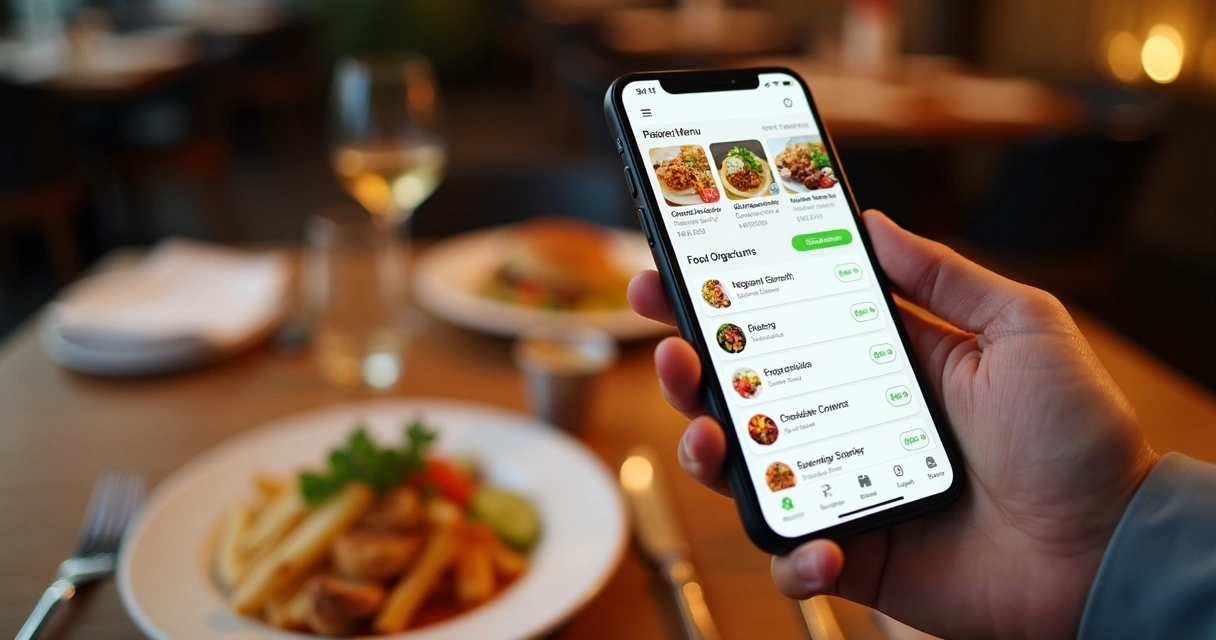 Tela de app com cardápio de delivery bem organizado 