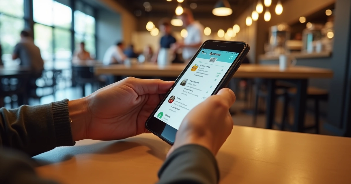 Cliente usa cardápio digital integrado em restaurante 