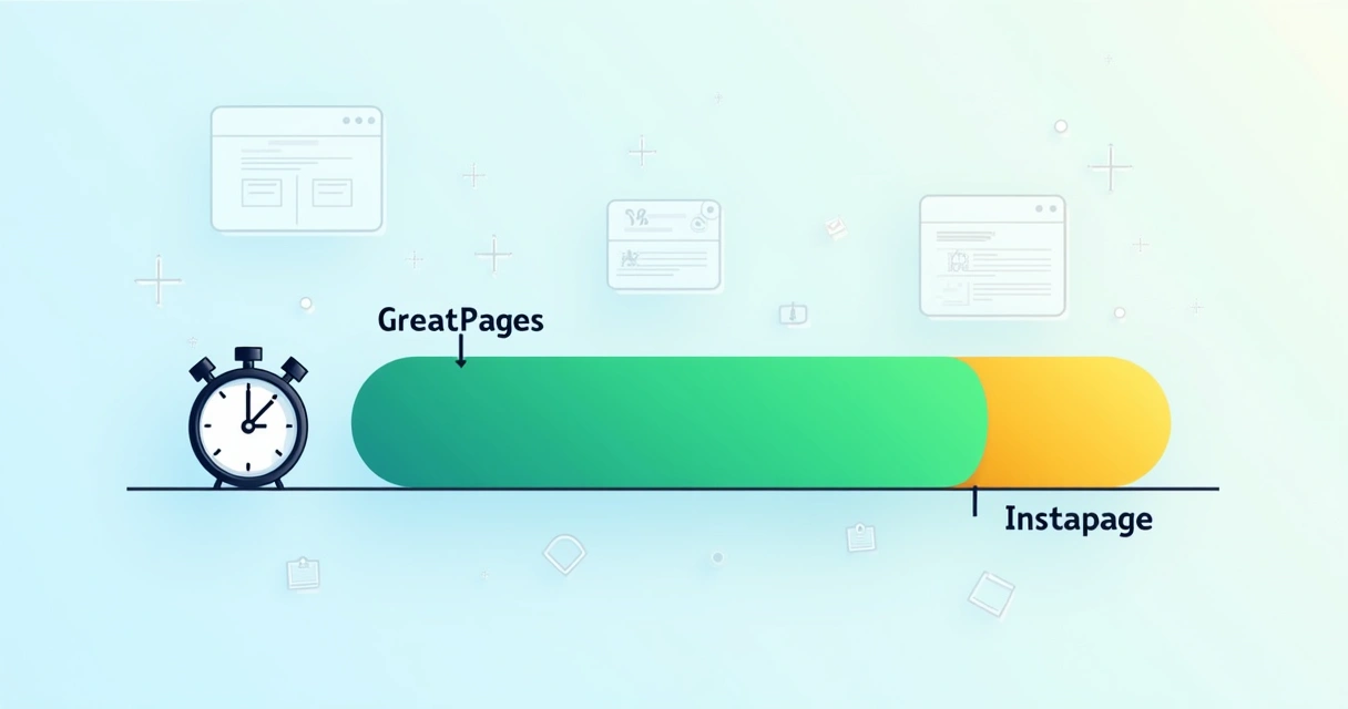 Gráfico ilustrando a diferença de velocidade entre plataformas de landing page